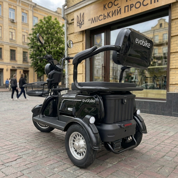 Електровелосипед EVOBIKE Luna TRIO 1200W 60V Чорний &ndash; Триколісний електротранспорт для міста та дачі Luna1 фото