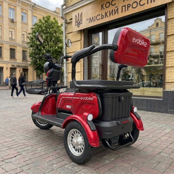 Електровелосипед EVOBIKE Luna TRIO 1200W 60V Червоний &ndash; Триколісний електротранспорт для міста та дачі Luna2 фото