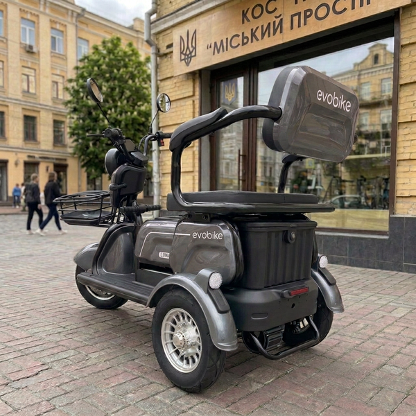 Електровелосипед EVOBIKE Luna TRIO 1200W 60V Сірий - Триколісний електротранспорт для міста та дачі Luna3 фото