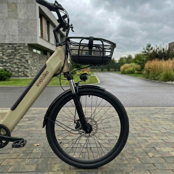 EVOBIKE Vivo N1 2026 &mdash; міський електровелосипед 600W, акумулятор 48V 13Ah, 26", LED-дисплей, кошик, капучіно N3 фото