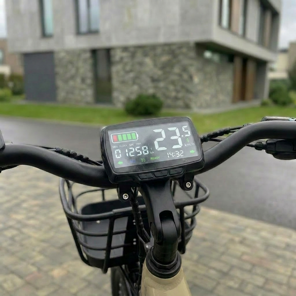 EVOBIKE Vivo N1 2026 &mdash; міський електровелосипед 600W, акумулятор 48V 13Ah, 26", LED-дисплей, кошик, капучіно N3 фото
