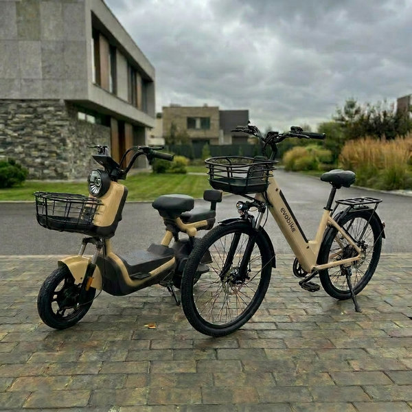EVOBIKE Vivo N1 2026 &mdash; міський електровелосипед 600W, акумулятор 48V 13Ah, 26", LED-дисплей, кошик, капучіно N3 фото