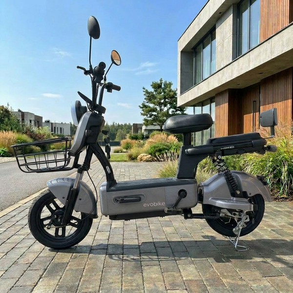 Новинка! 2026 Рік EVOBIKE NOVA S 500Вт 12Ah 48W &mdash; стильний сірий електровелосипед EVO1 фото