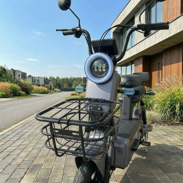 Новинка! 2026 Рік EVOBIKE NOVA S 500Вт 12Ah 48W &mdash; стильний сірий електровелосипед EVO1 фото